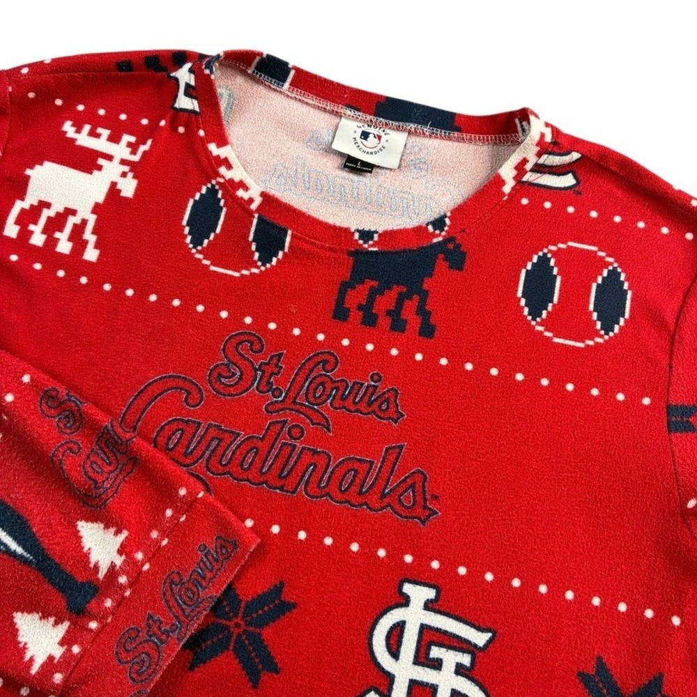 St Louis Cardinals‎ MLB Flannel Pajama Casual Top Large  Adult Pjs Genuine Merch
